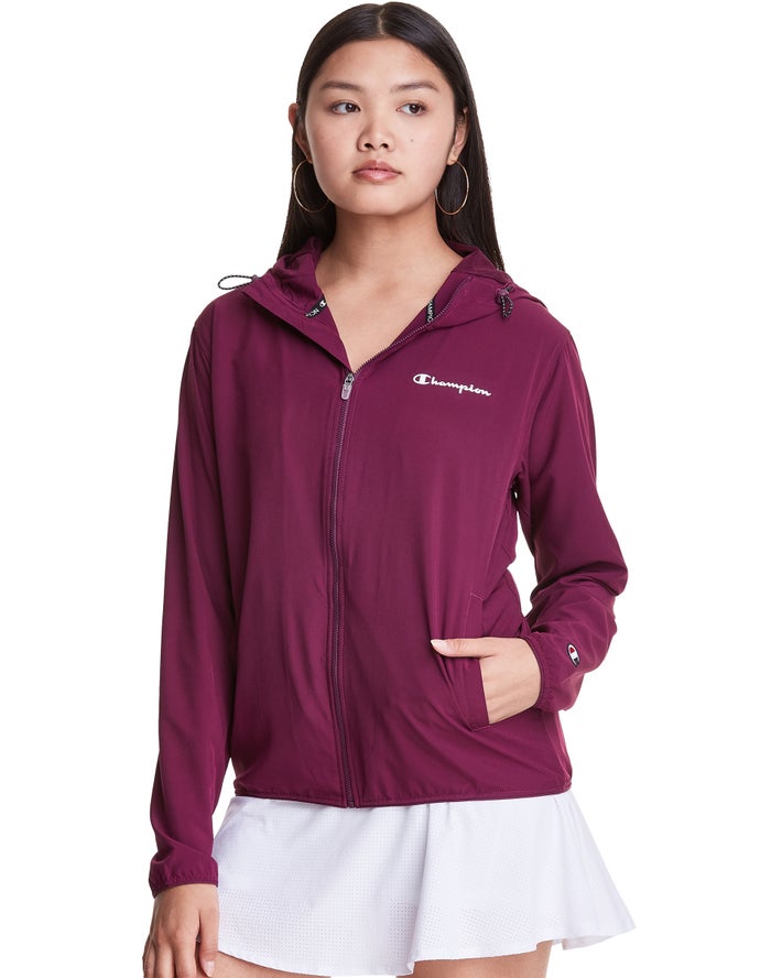 Champion Woven Full-Zip Jas Dames - DonkerPaars - Belgie 0941YXQOJ